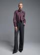 Grey-Bordeaux striped Shirt with a tie collar Tensione In - 0