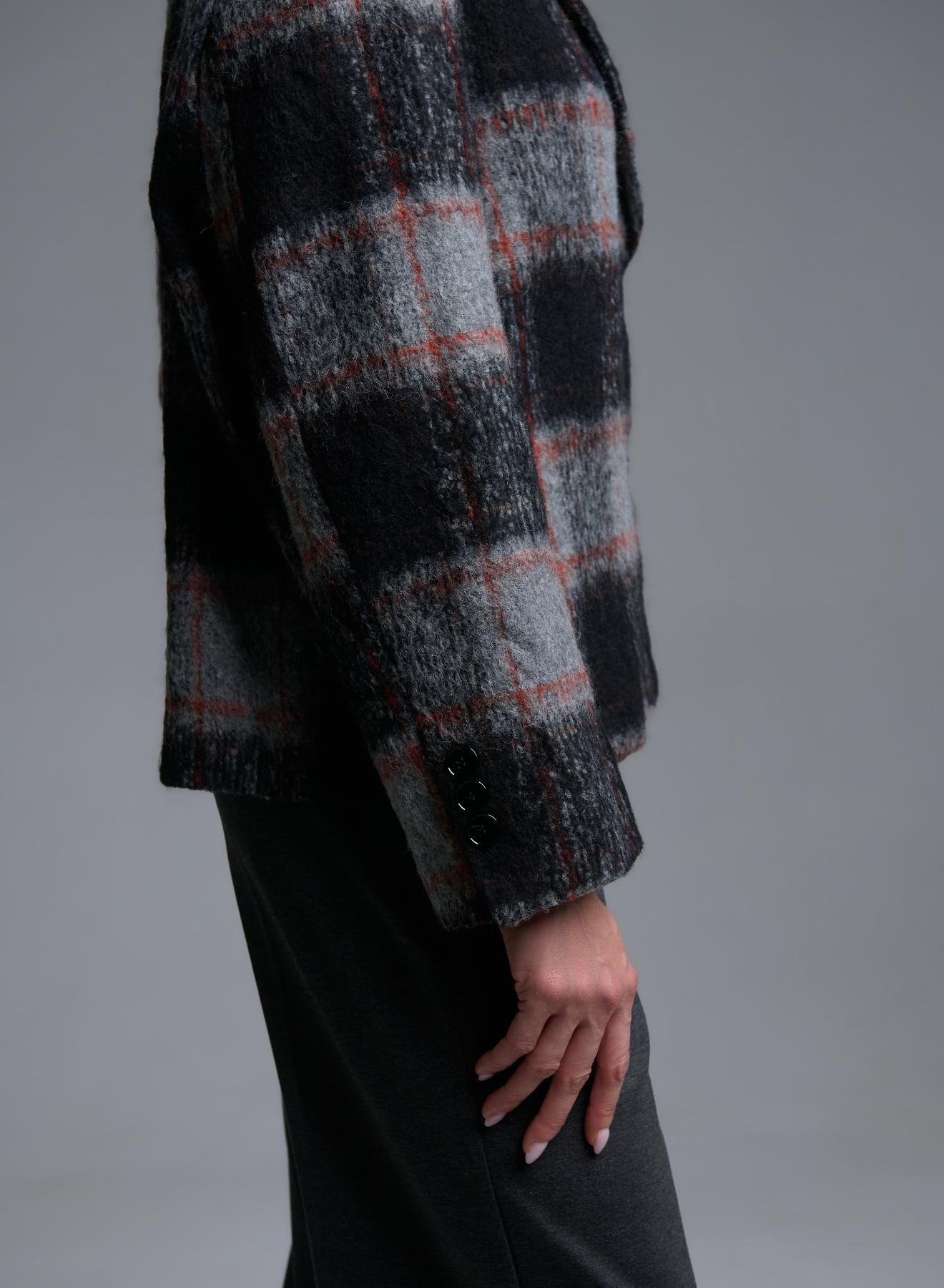 Grey-Bordeaux plaid Jacket Vicolo - 3