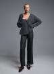 Grey knitted Cardigan with sequins and with silver buuton Beauty Women - 1