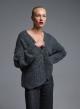 Grey knitted Cardigan with sequins and with silver buuton Beauty Women - 2