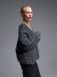Grey knitted Cardigan with sequins and with silver buuton Beauty Women - 4