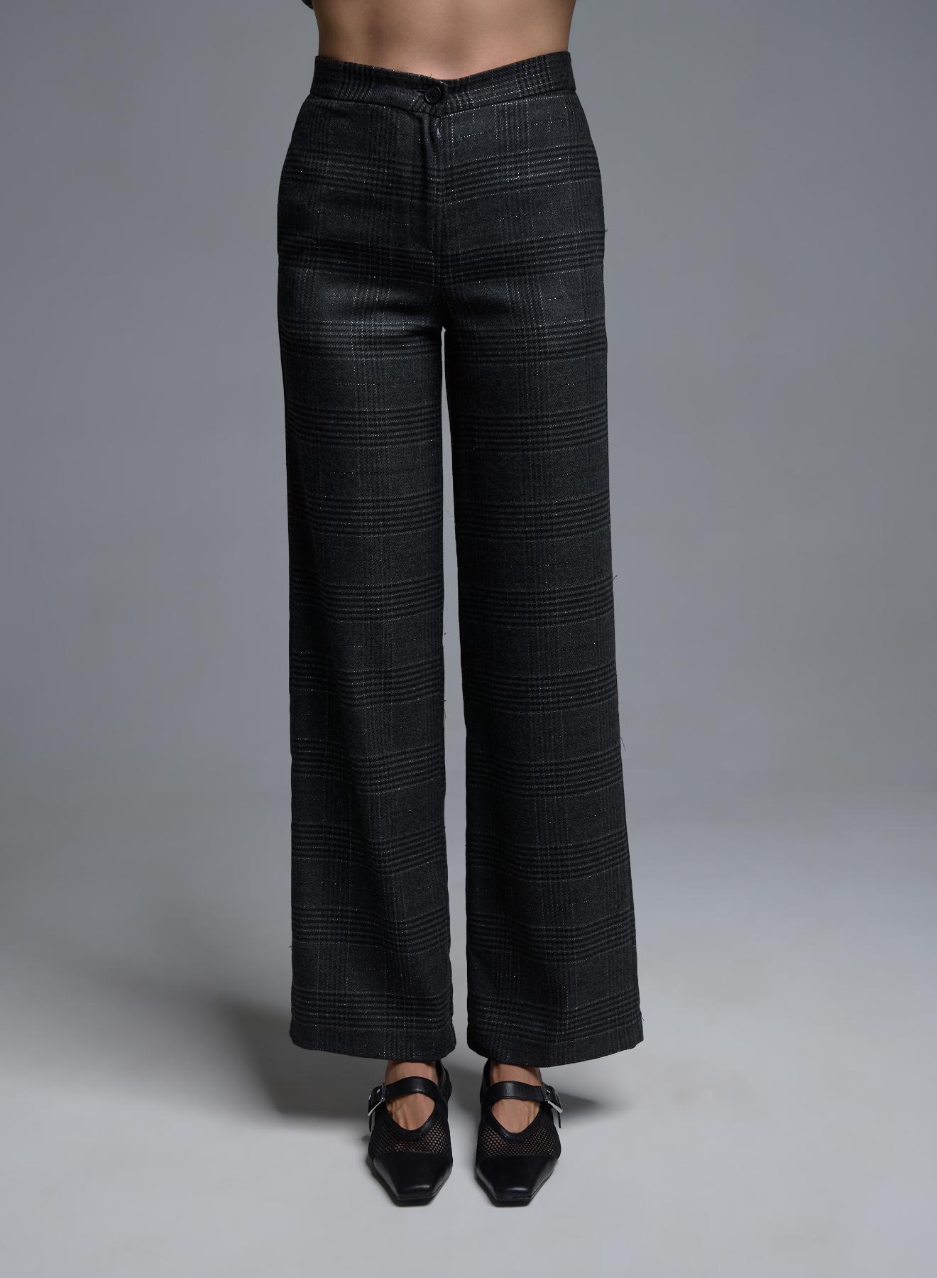 Grey straight fit plaid Trousers Vicolo - 2