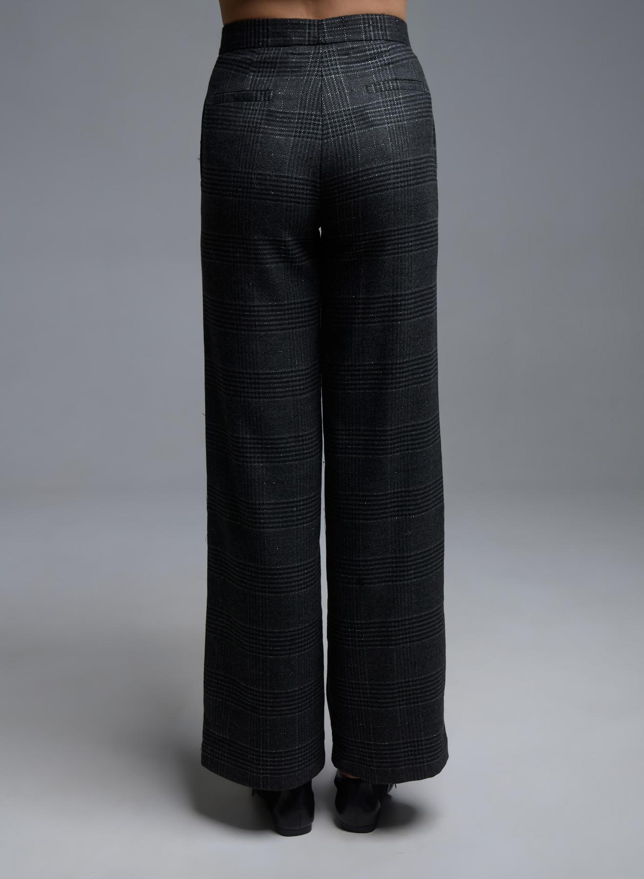Grey straight fit plaid Trousers Vicolo - 3