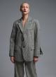 White-Black two buttoned plaid Jacket Vicolo - 0