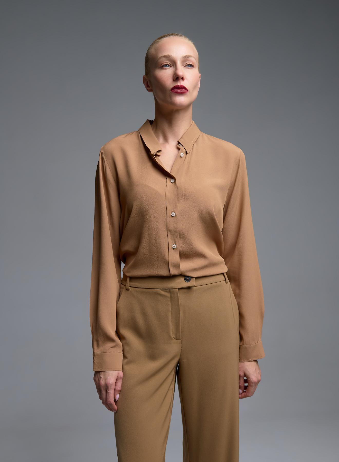 Camel silk-blend Shirt Emme Marella - 5