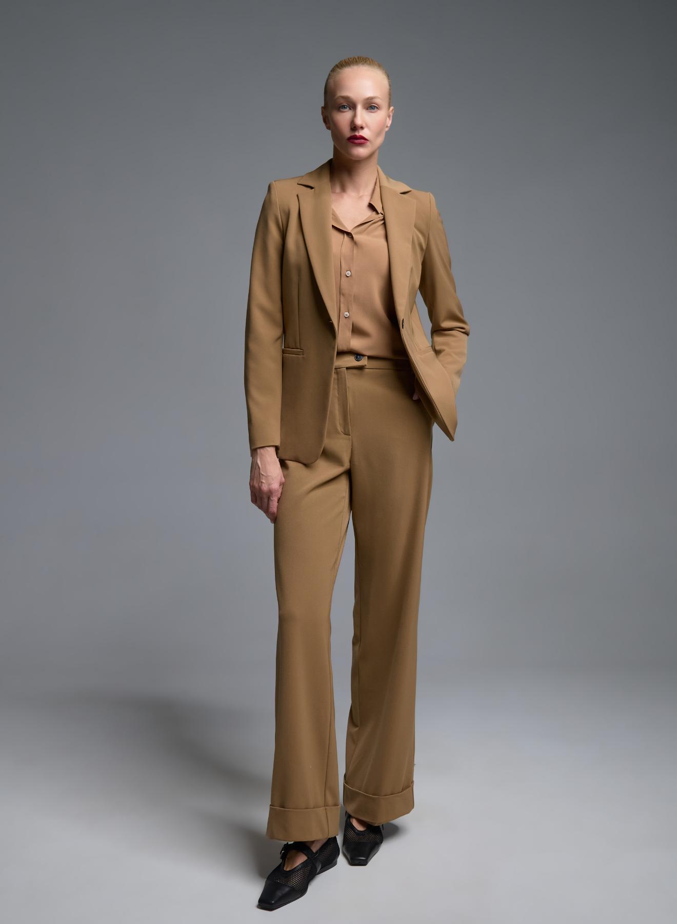 Camel single buttoned Jacket Emme Marella - 4