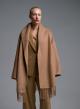 Camel Fringed Coat with belt Vicolo - 0