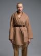 Camel Fringed Coat with belt Vicolo - 1