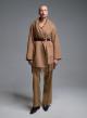 Camel Fringed Coat with belt Vicolo - 4
