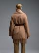 Camel Fringed Coat with belt Vicolo-6