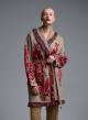 Camel-Black-Red knitted Cardigan with fringes, pockets and with belt Motel - 2