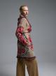Camel-Black-Red knitted Cardigan with fringes, pockets and with belt Motel-5