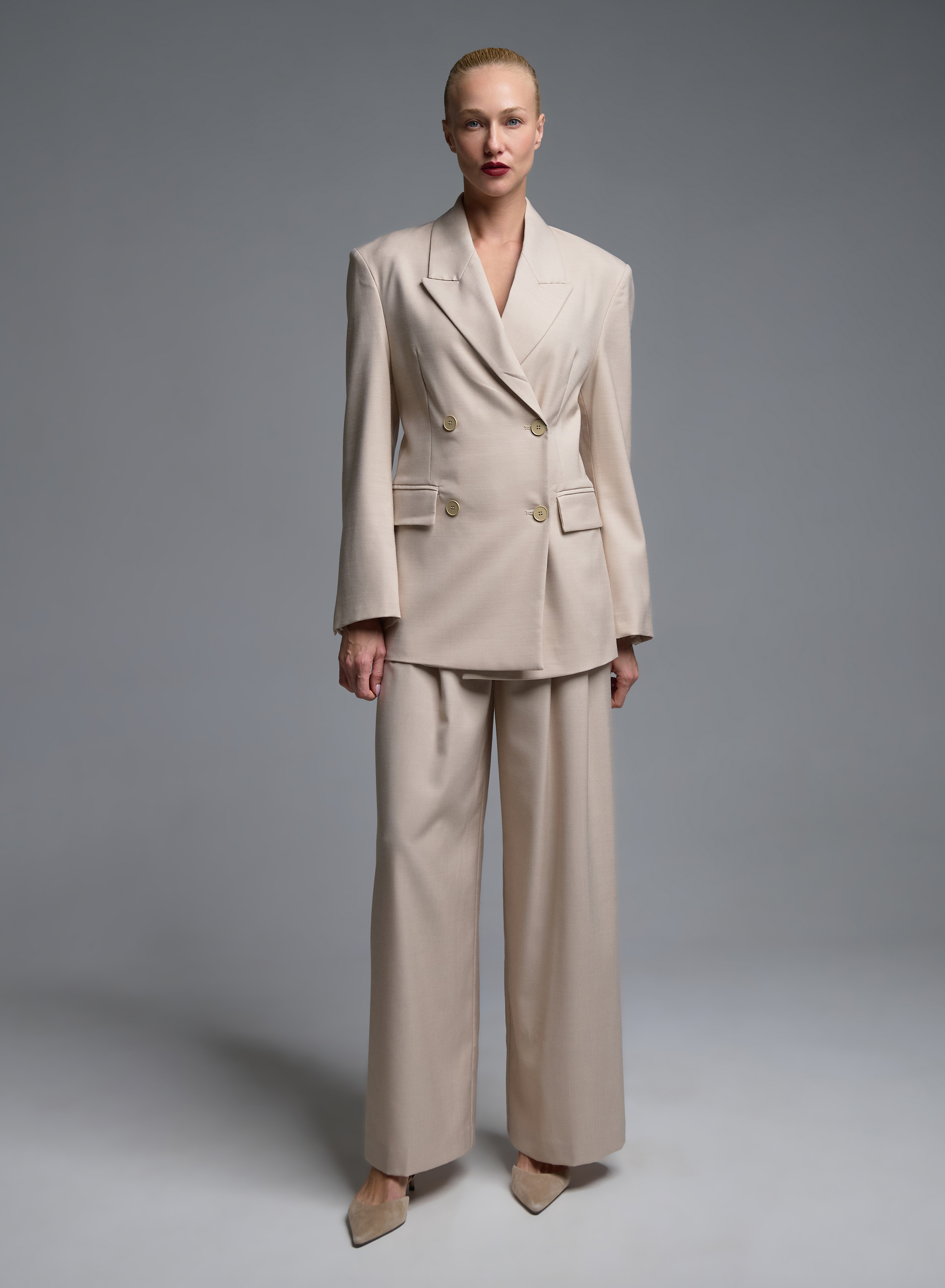 Beige double breasted Jacket Vicolo - 2