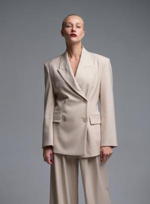 Beige double breasted Jacket Vicolo - 68586