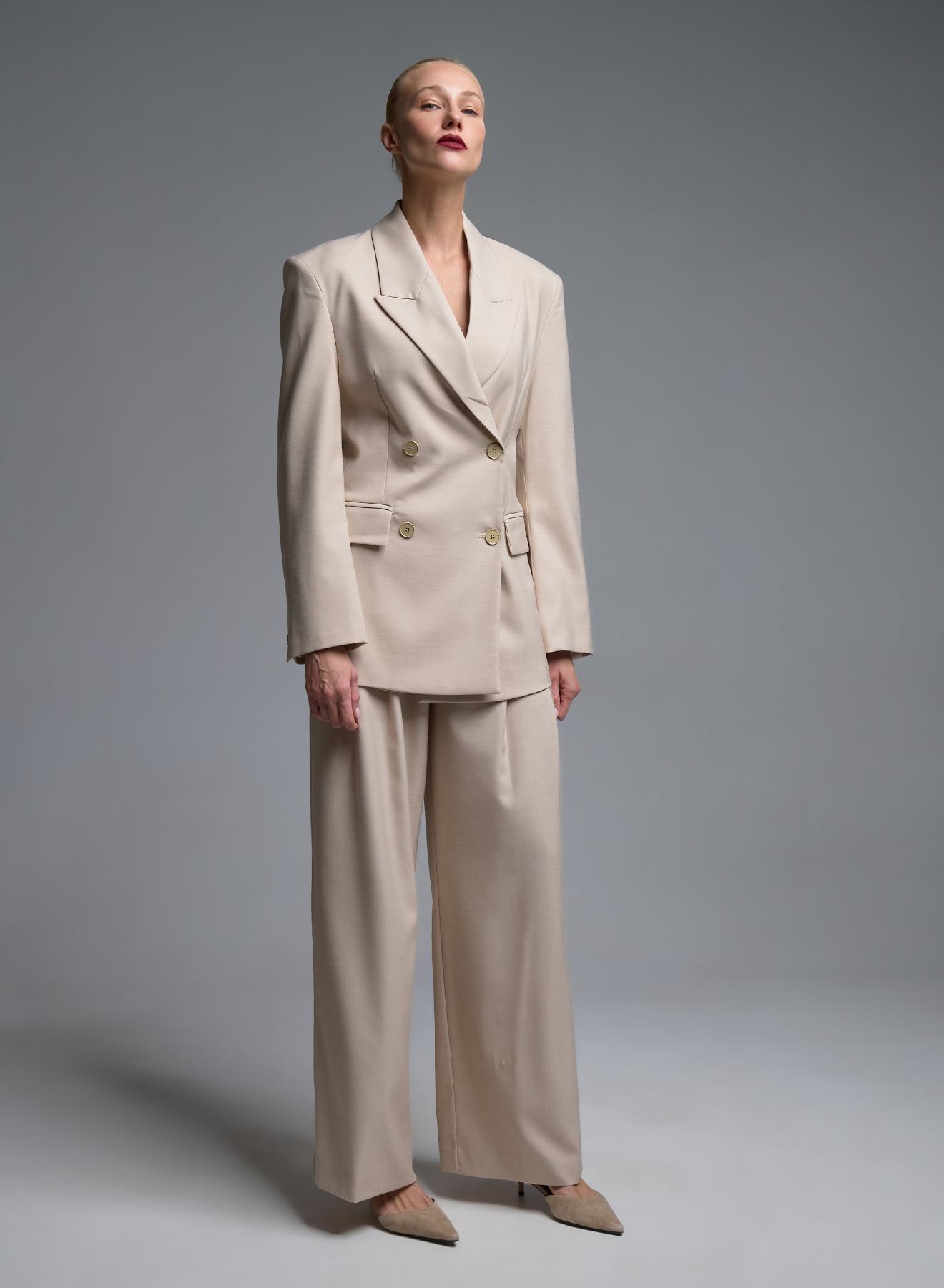 Beige double breasted Jacket Vicolo - 4