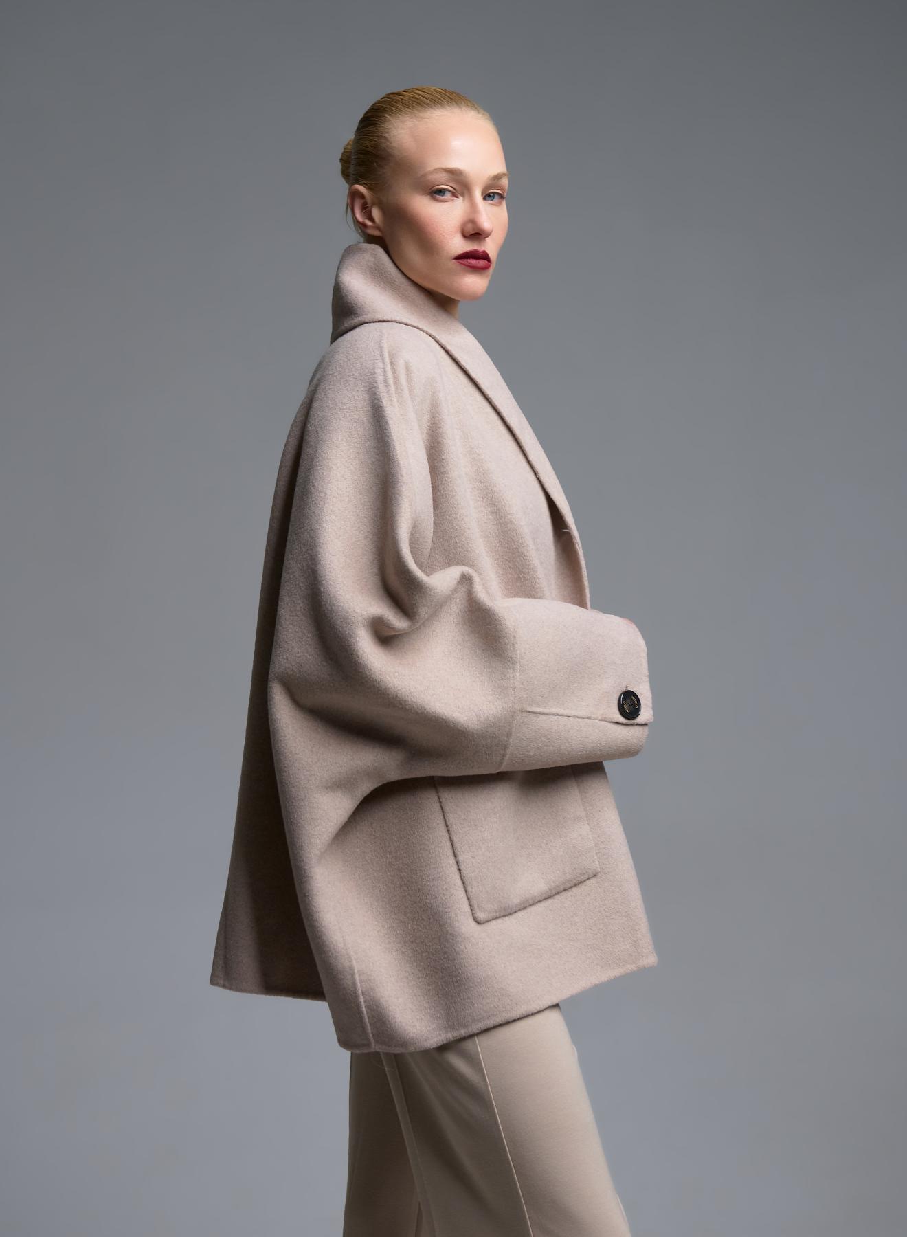 Beigr Cardigan Coat with tuxedo lapel Vicolo - 5