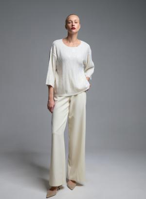 Ecru Trousers with elasticated waistband Emme Marella - 68722