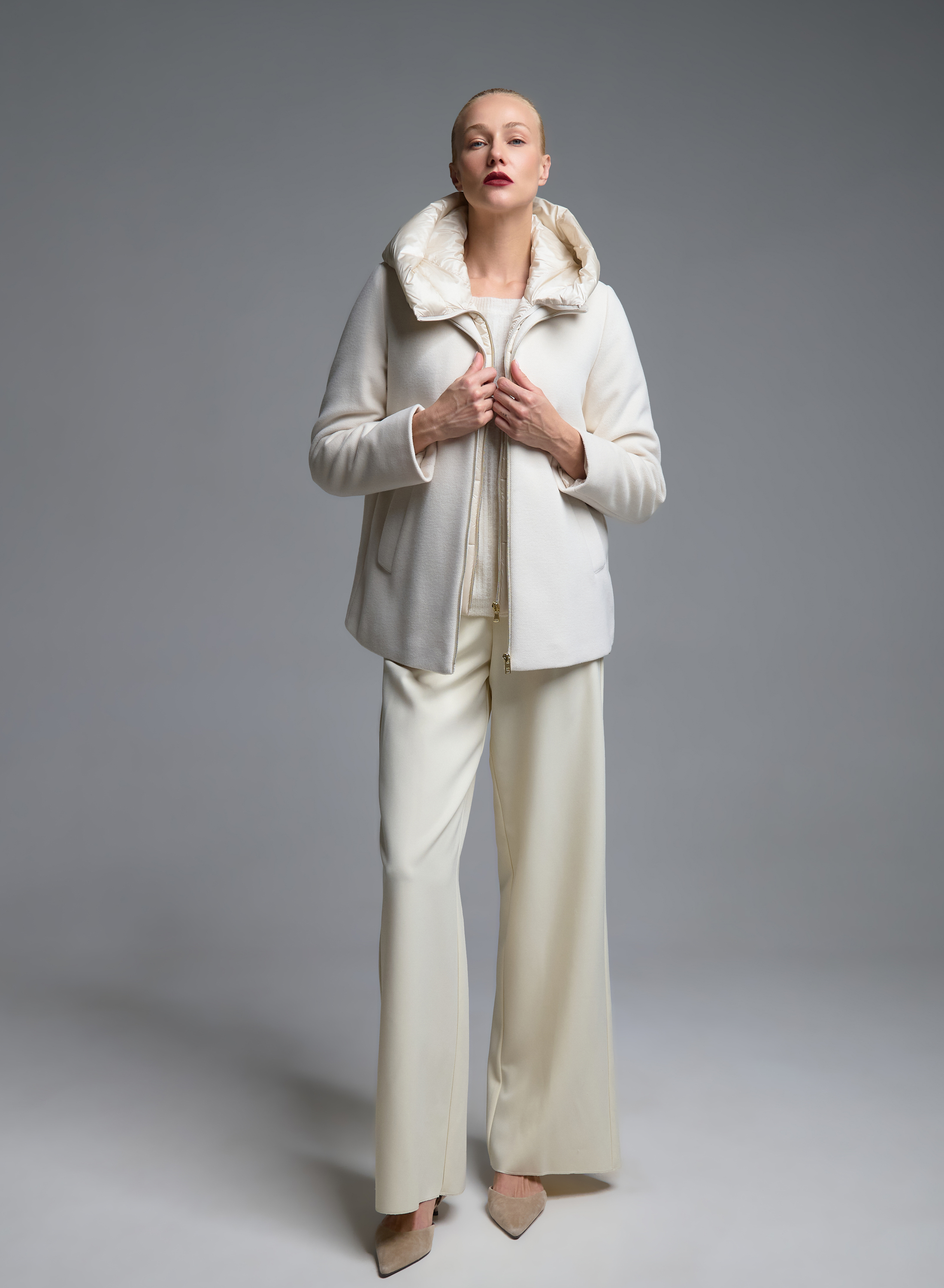 Ecru Trousers with elasticated waistband Emme Marella - 1