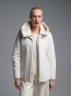 Ecru quilted Jacket with jersey and woven fabric and with detachable hood Emme Marella - 0