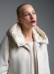 Ecru quilted Jacket with jersey and woven fabric and with detachable hood Emme Marella - 1