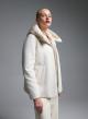 Ecru quilted Jacket with jersey and woven fabric and with detachable hood Emme Marella - 2