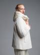 Ecru quilted Jacket with jersey and woven fabric and with detachable hood Emme Marella - 3