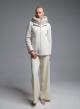 Ecru quilted Jacket with jersey and woven fabric and with detachable hood Emme Marella-5