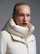 Ecru quilted Jacket with jersey and woven fabric and with detachable hood Emme Marella-7