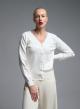 White knitted Cardigan with tulle and rhinestone details Beauty Women - 0