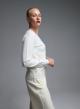 White knitted Cardigan with tulle and rhinestone details Beauty Women - 4
