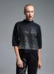 Black knitted Blouse with three quarters sleeves and with sequins Valentina Milano - 1