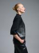 Black knitted Blouse with three quarters sleeves and with sequins Valentina Milano-5