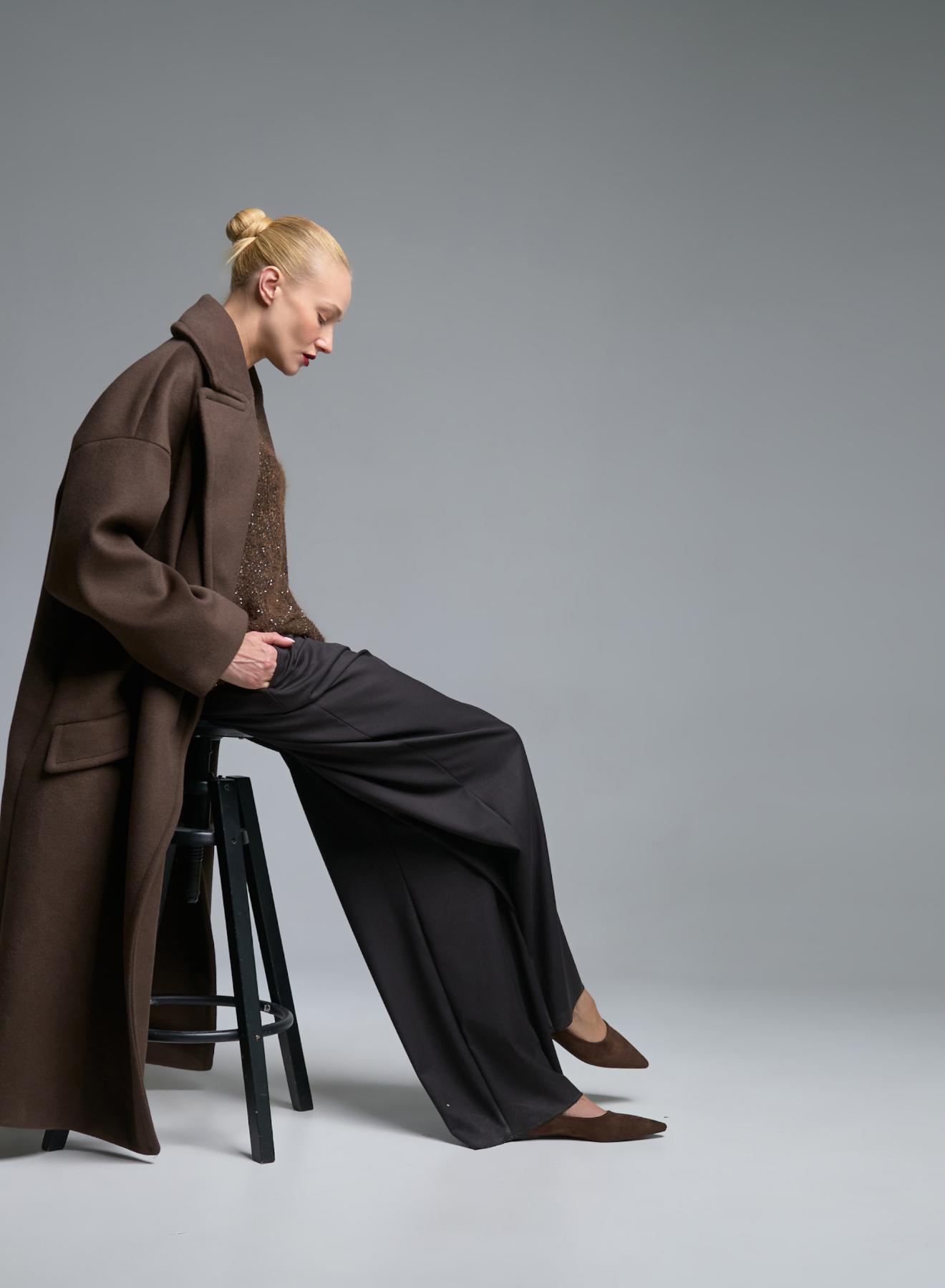 Chocolate double breasted Coat Imperial - 1