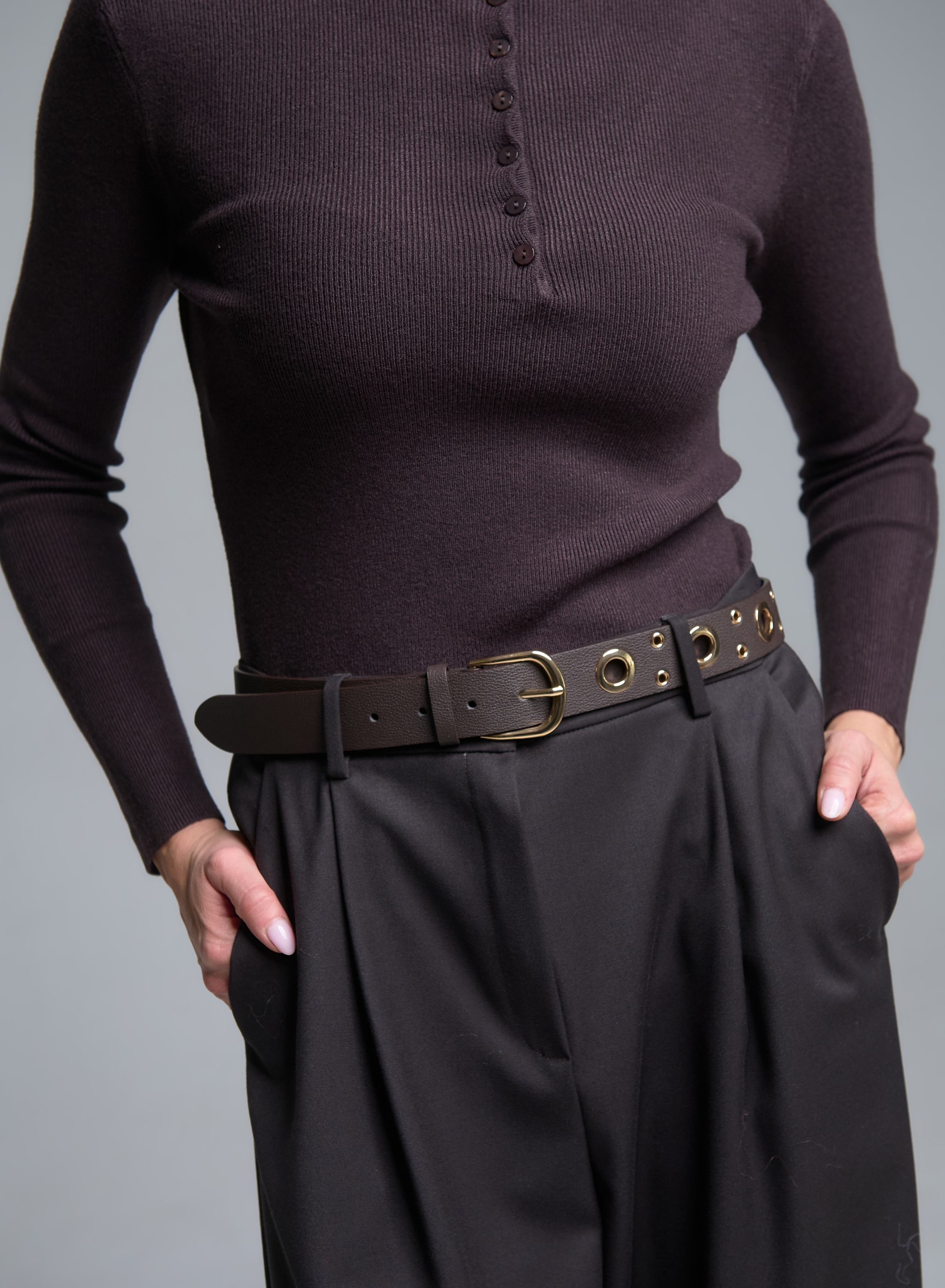 Brown Belt with metallic details Emme Marella - 0