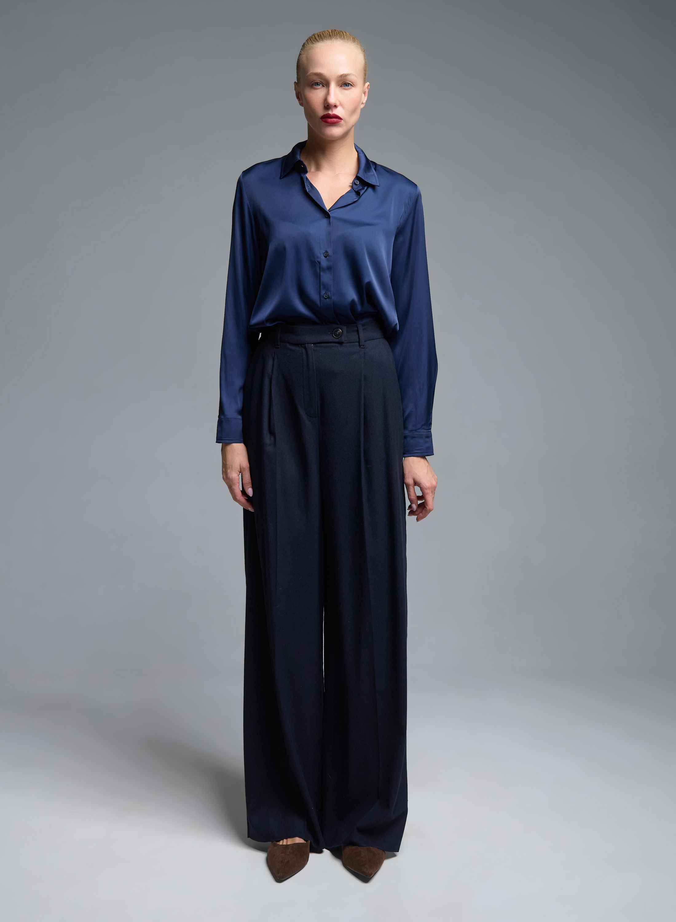 Blue satin Shirt Emme Marella - 1