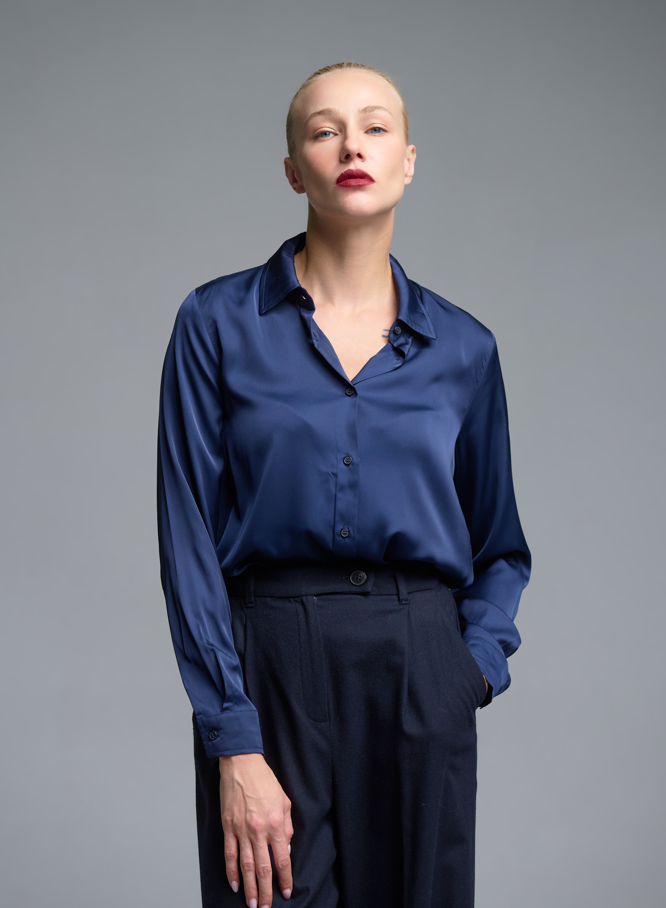Blue satin Shirt Emme Marella - 0