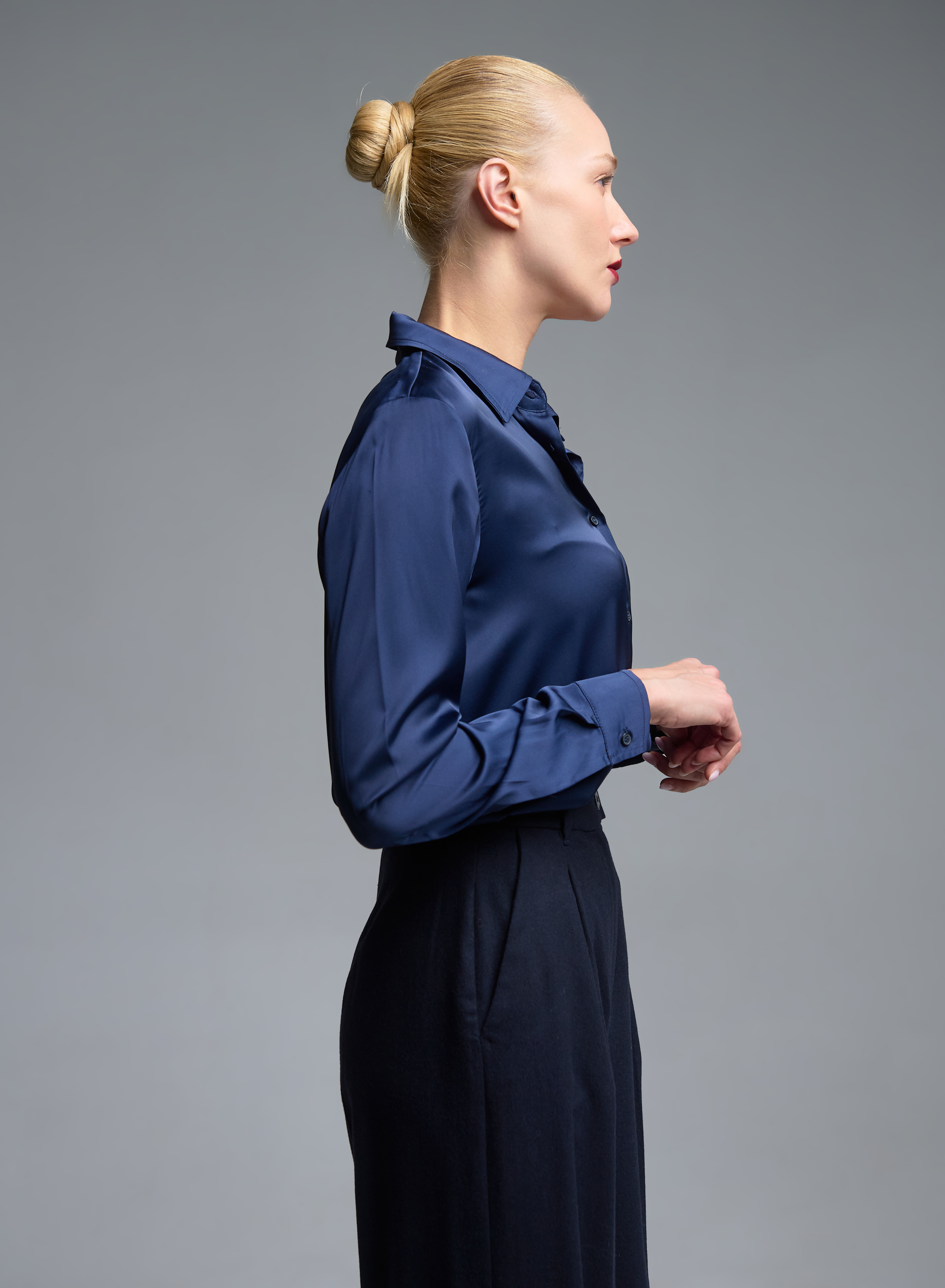 Blue satin Shirt Emme Marella - 3