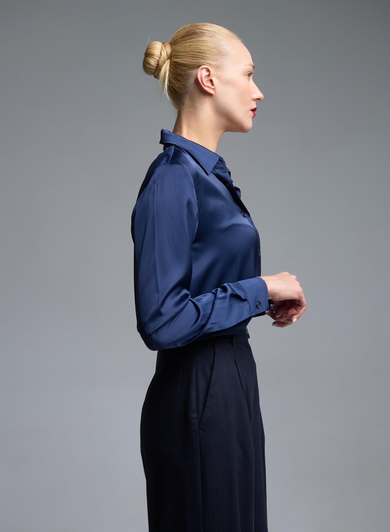 Blue satin Shirt Emme Marella - 4