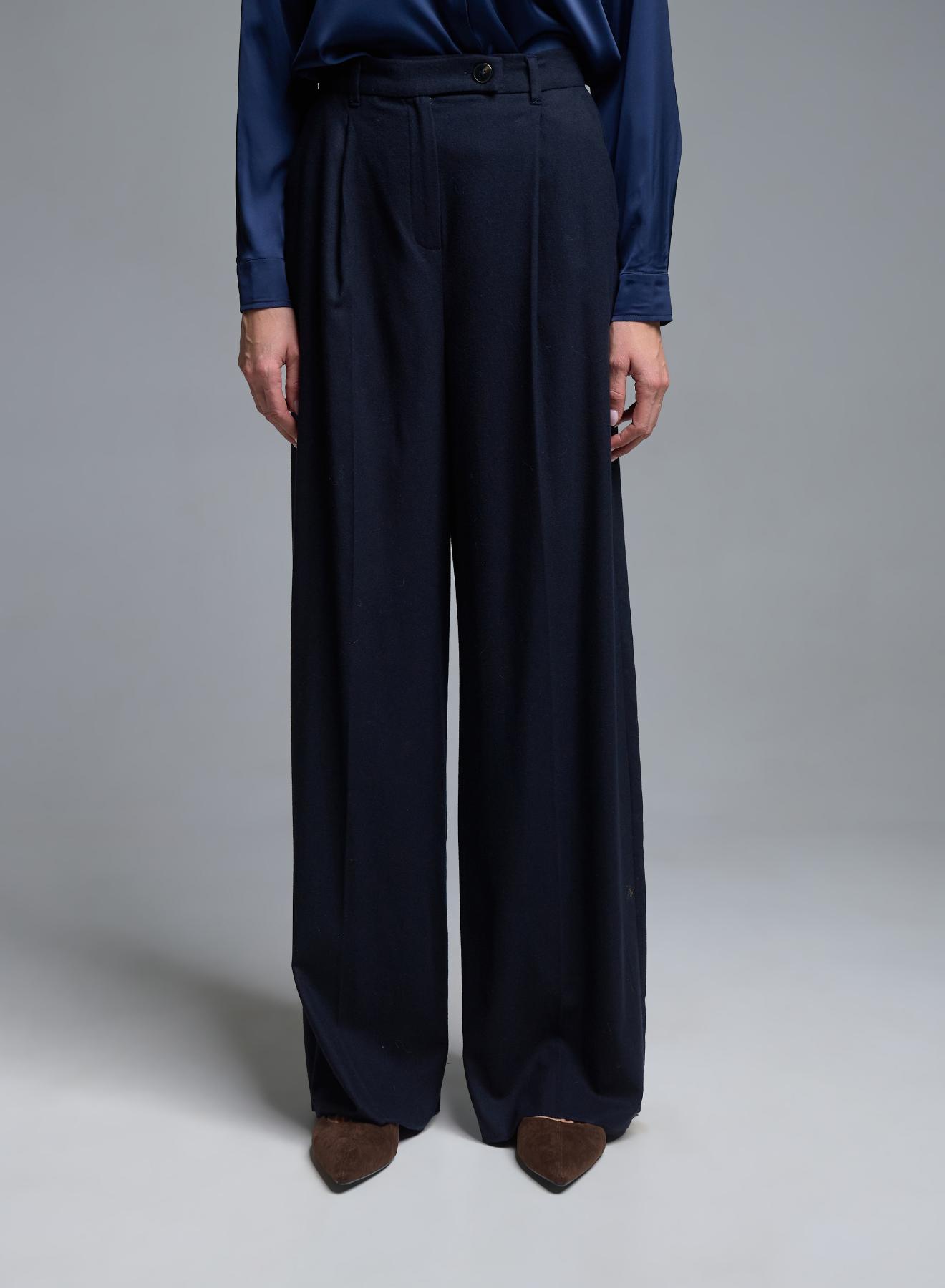 Dark Blue wide legs Trousers with pleats Emme Marella - 4