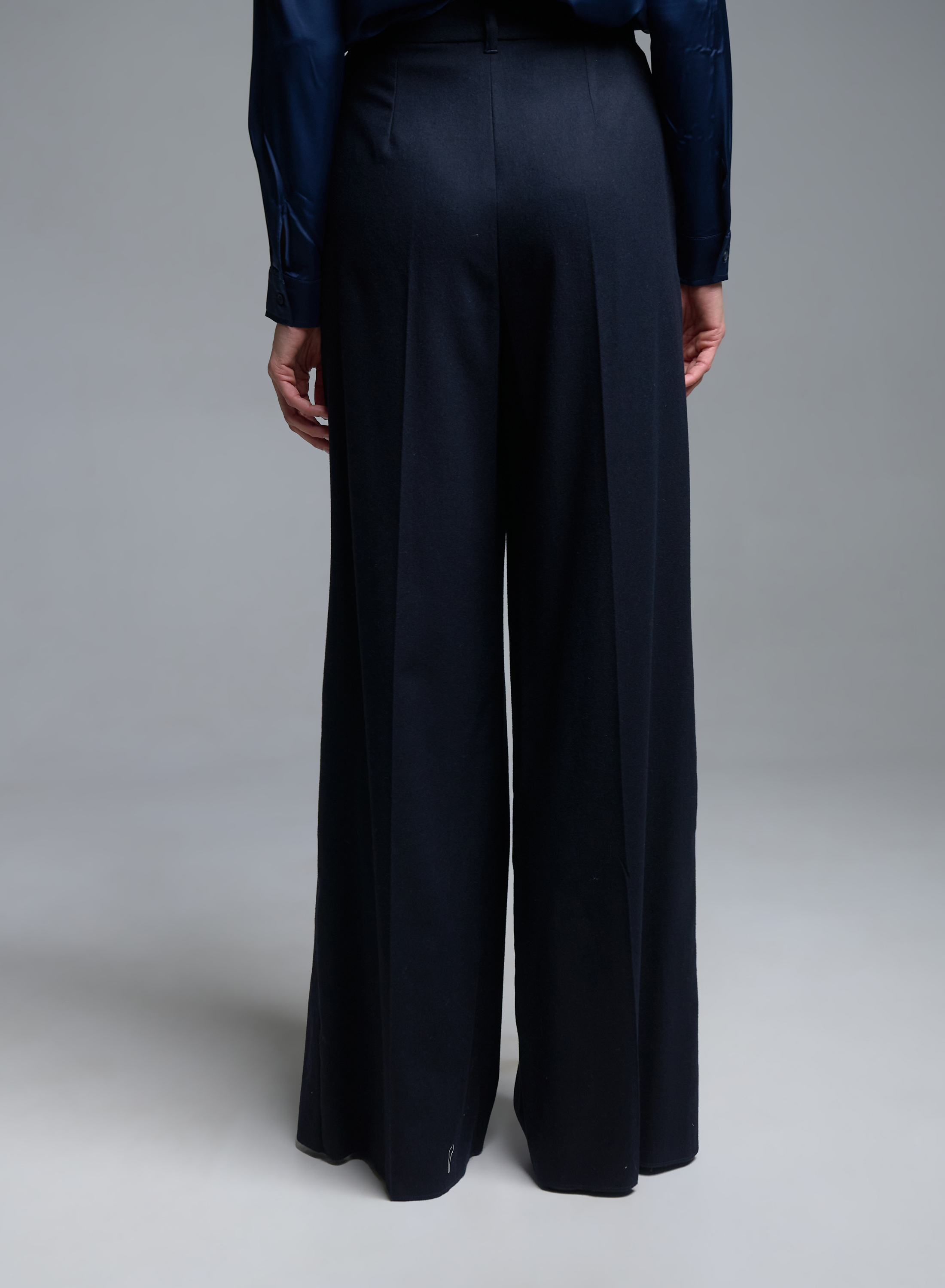 Dark Blue wide legs Trousers with pleats Emme Marella - 4