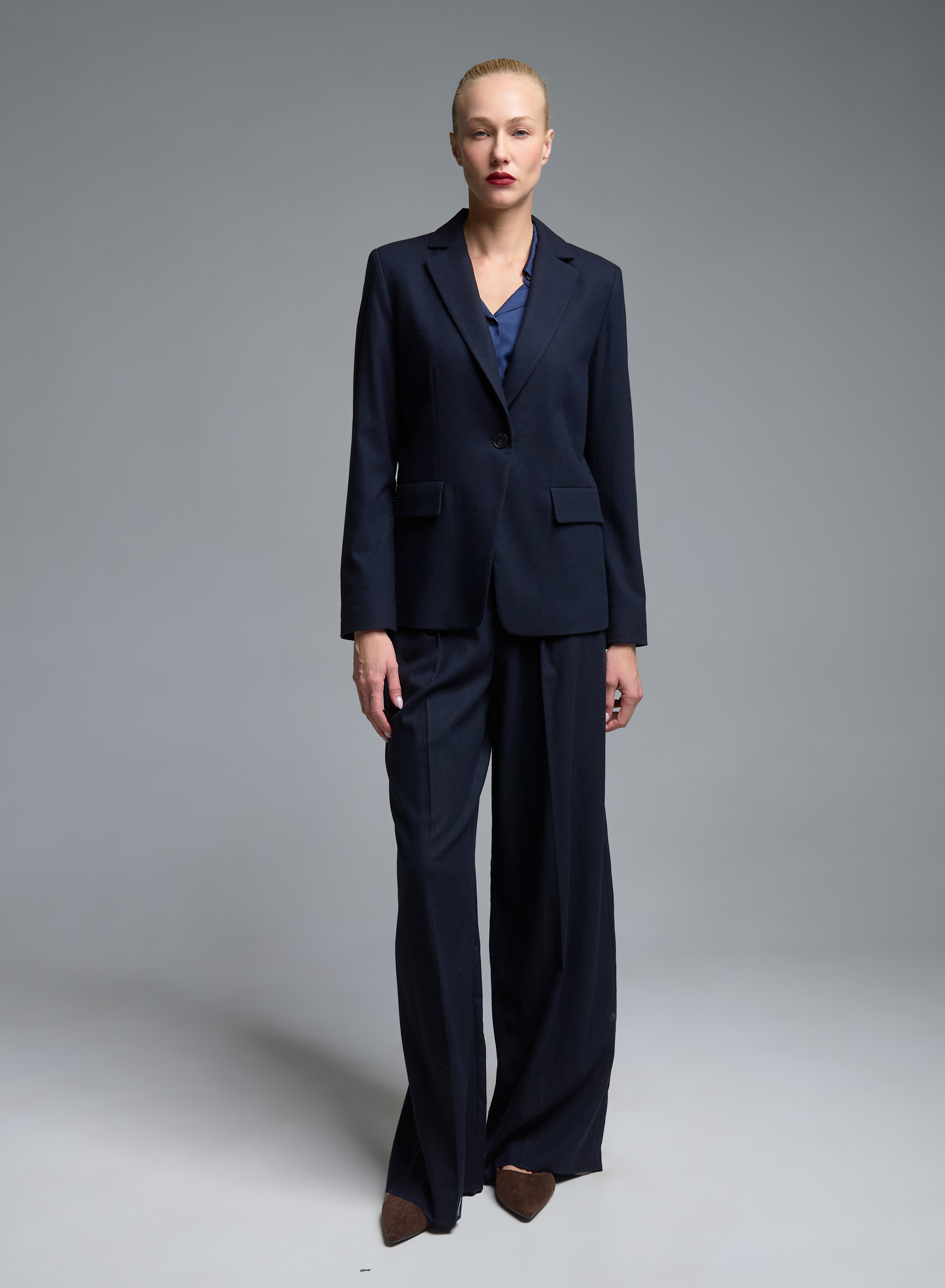 Dark Blue wide legs Trousers with pleats Emme Marella - 2