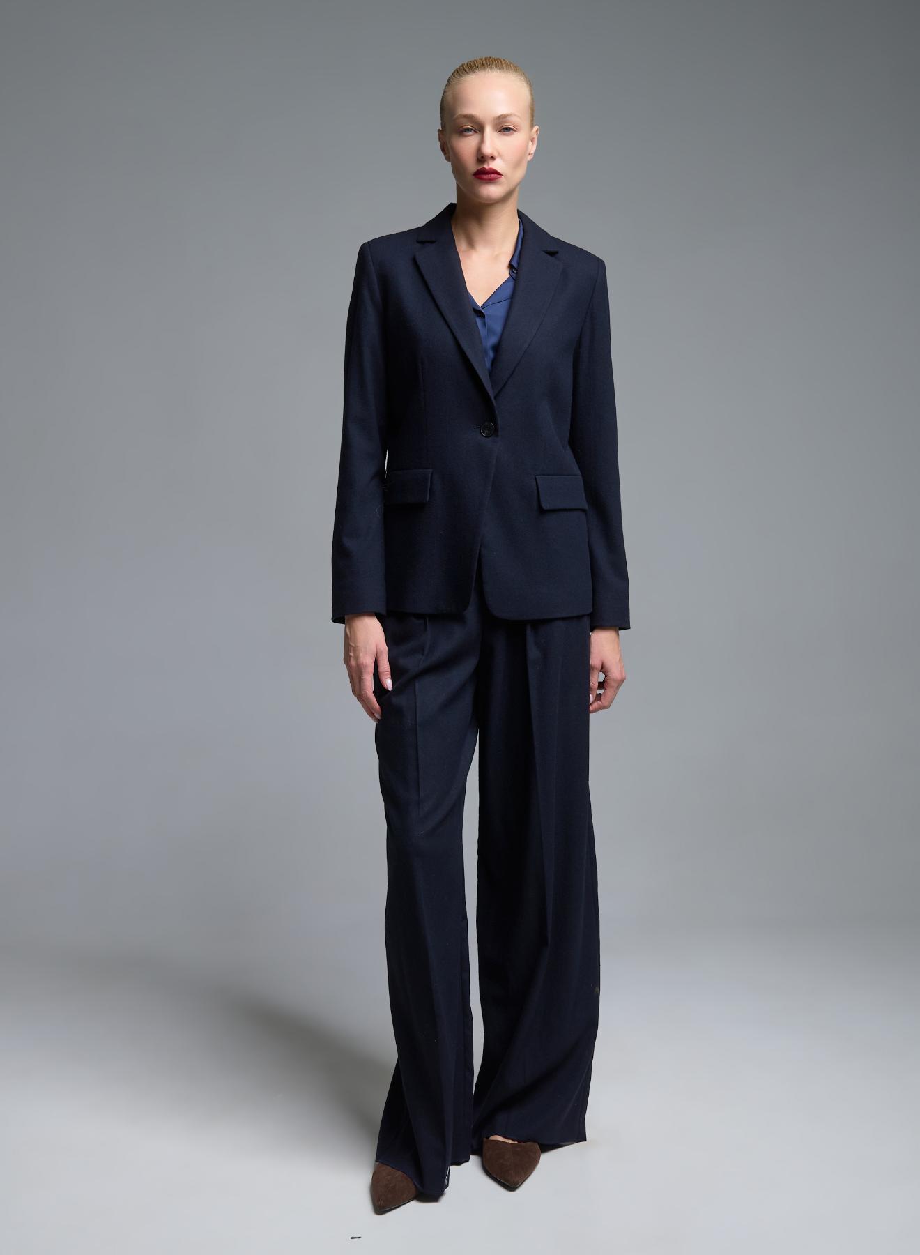 Dark Blue wide legs Trousers with pleats Emme Marella - 3