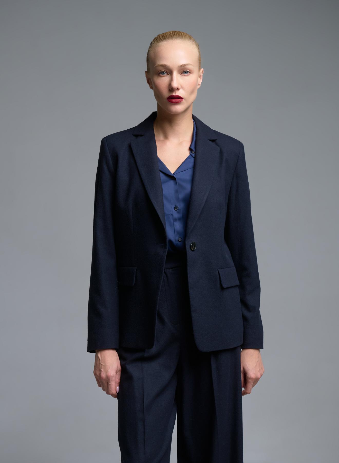 Dark Blue single buttoned Jacket Emme Marella - 5