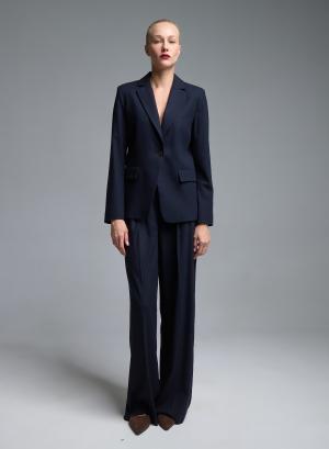Dark Blue wide legs Trousers with pleats Emme Marella - 67705