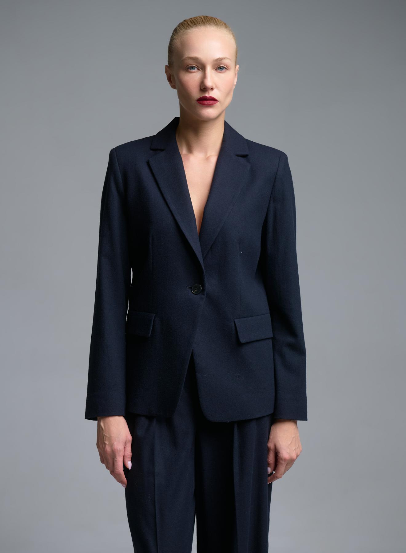 Dark Blue single buttoned Jacket Emme Marella - 3