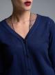 Blue knitted Cardigan with tulle and rhinestone details Beauty Women - 3