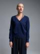 Blue knitted Cardigan with tulle and rhinestone details Beauty Women - 4