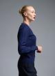 Blue knitted Cardigan with tulle and rhinestone details Beauty Women-5