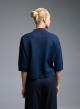 Blue knitted Blouse with three quarters sleeves and with sequins Valentina Milano - 3
