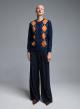 Blue-Orange knitted Cardigan with diamond pattern Valentina Milano - 0